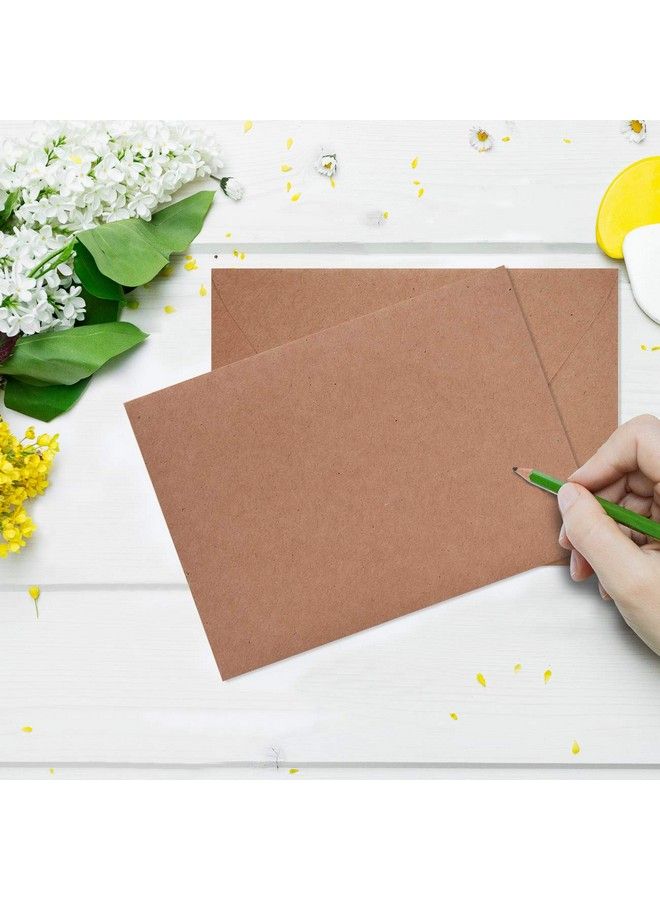 AZAZA 100 Pack 5X7 Brown Kraft Envelopes For Invitations Quick Self Seal Vflap Perfect For Weddings Baby Shower5X7 Cardsparty Invitation 5.25 X 7.25 Inches(A7 Envelopes Bulk)  - Image 5