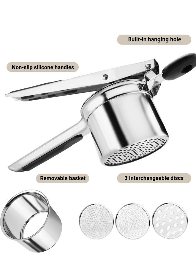JETONN Potato Ricer, Heavy Duty Stainless Steel Potato Masher and Ricer for Mashed Potatoes, Kitchen Gadget for Mashed Potatoes with 3 Interchangeable Discs - Image 5