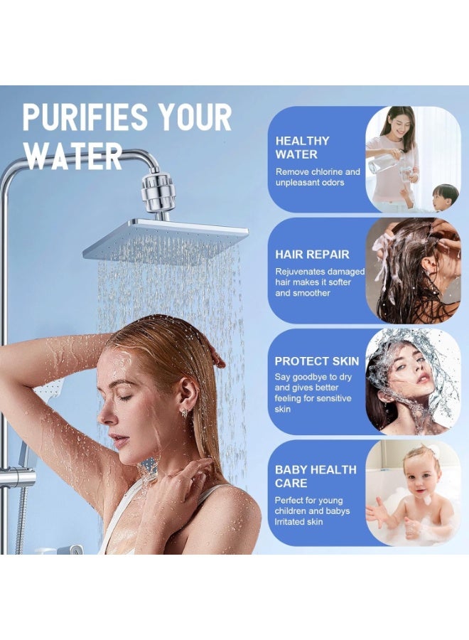 زابغالثو فلتر دش متعدد المراحل (25 مرحلة) بنواتين - يُحسّن ترشيح مياه الدش ويقلل الكلور بنسبة 97.45% - فلتر رأس الدش الأمثل لبشرة أنعم وشعر أكثر لمعانًا - Image 4