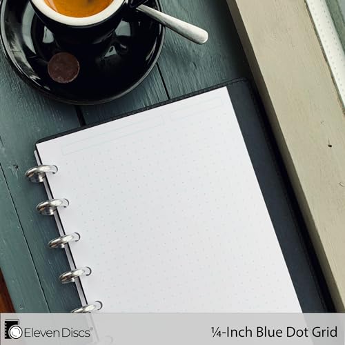 Eleven Discs Discbound Paper, Junior Size Blue Dot Grid Sheets - Premium 120gsm Heavyweight Notebook & Planner Refills - 8 Discs, 5.5 x 8.5 in - Punched for Circa, Arc, TUL (50 Sheets) - Image 3