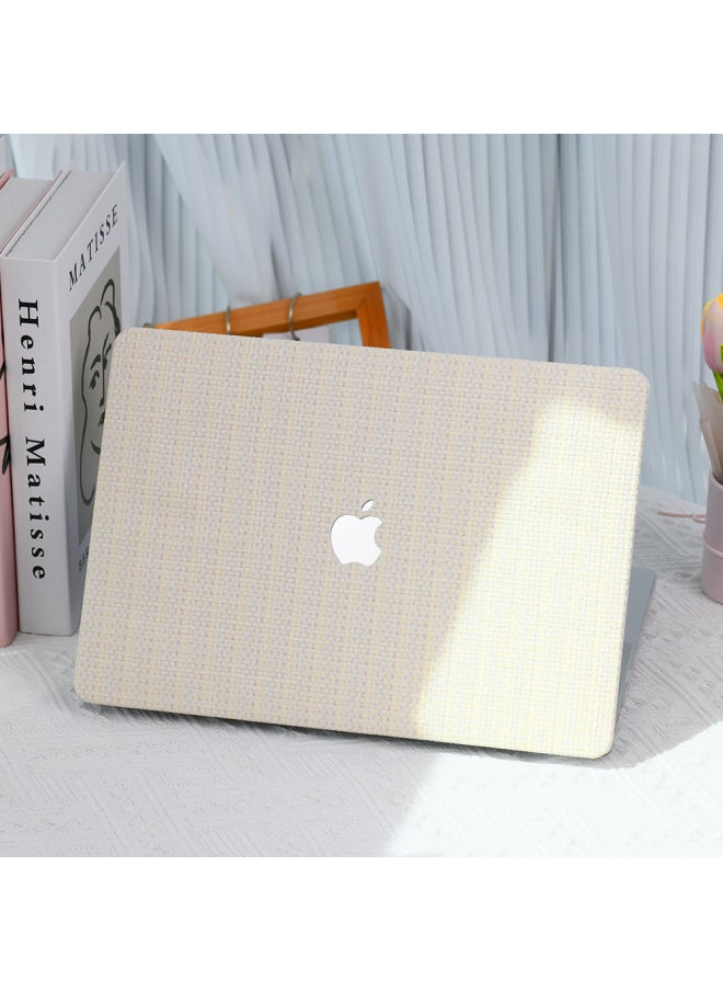ماركة غير محددة - ينطبق على غطاء حماية الكمبيوتر المحمول Apple MacBookPro غطاء حماية الكمبيوتر من الجلد الصناعي غير اللامع بنمط قش M3 - اللون: K1611 حصيرة من القش - رقم 2 لون - الطراز المطبق: (مسطح) 15.4 Pro Retina (A1398) - Image 1
