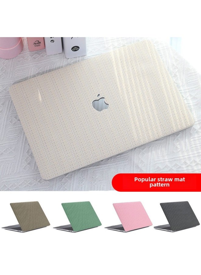 ماركة غير محددة - ينطبق على غطاء حماية الكمبيوتر المحمول Apple MacBookPro غطاء حماية الكمبيوتر من الجلد الصناعي غير اللامع بنمط قش M3 - اللون: K1611 حصيرة من القش - رقم 2 لون - الطراز المطبق: (مسطح) 15.4 Pro Retina (A1398) - Image 1