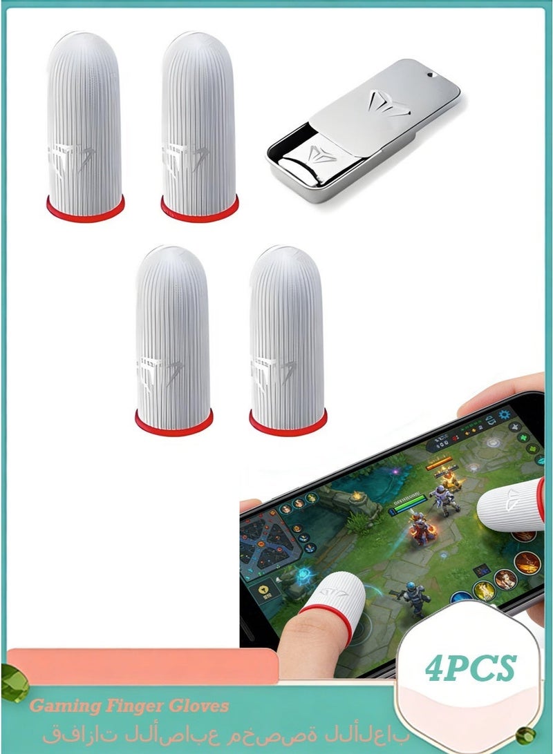 PUBG Mobile Finger Sleeves 4 PCS with Portable Aluminum Alloy Shell High-Sensitive Anti-Sweat Breathable Seamless Design for Mobile Gaming Fortnite Call of Duty Rule of Survival Red for Everyday Use - Image 2
