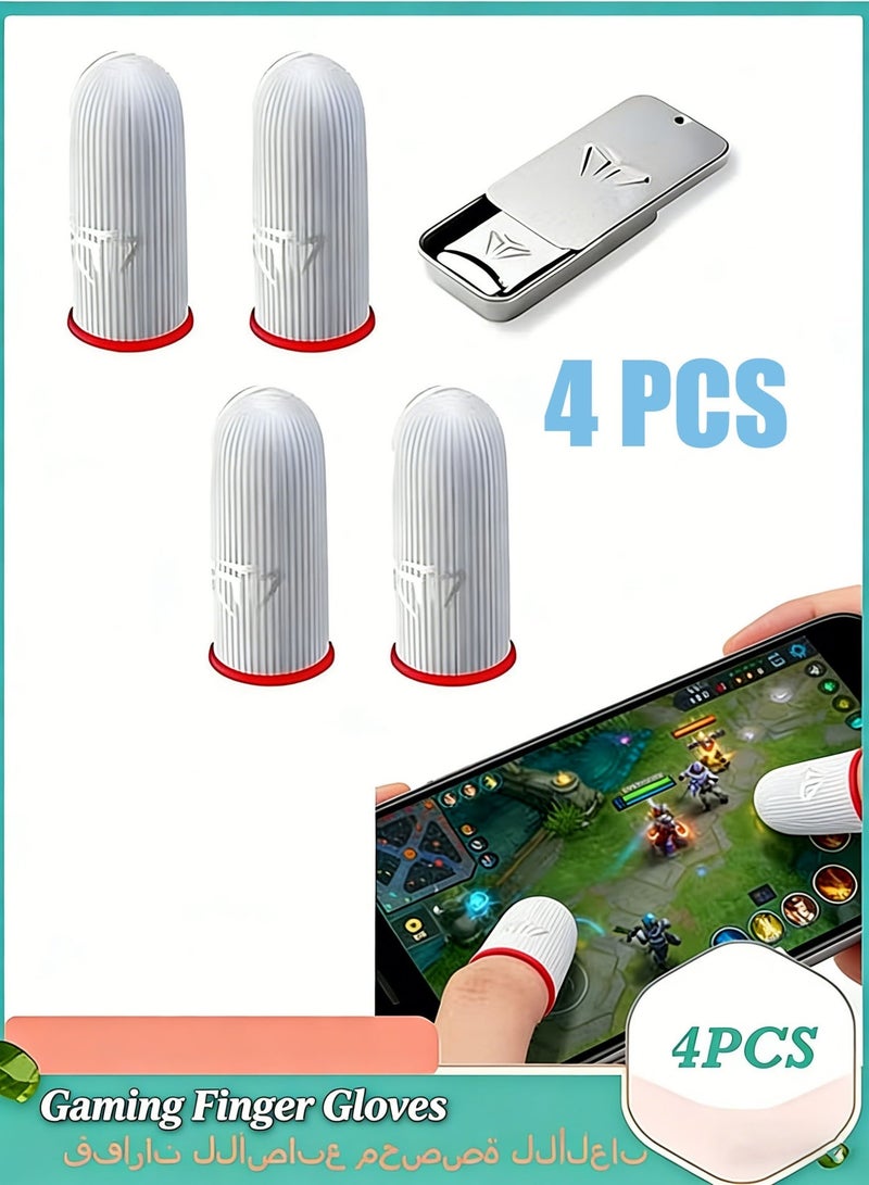 PUBG Mobile Finger Sleeves 4 PCS with Portable Aluminum Alloy Shell High-Sensitive Anti-Sweat Breathable Seamless Design for Mobile Gaming Fortnite Call of Duty Rule of Survival Red for Everyday Use - Image 1