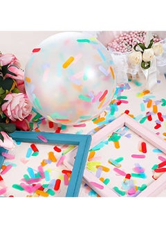Civaner Tissue Sprinkle Confetti Dount Baby Shower Table Confetti Colorful Rainbow Sprinkle Confetti For Ice Cream Theme Party Birthday Baby Shower Party Suppliers Decoration (50G)  - Image 4