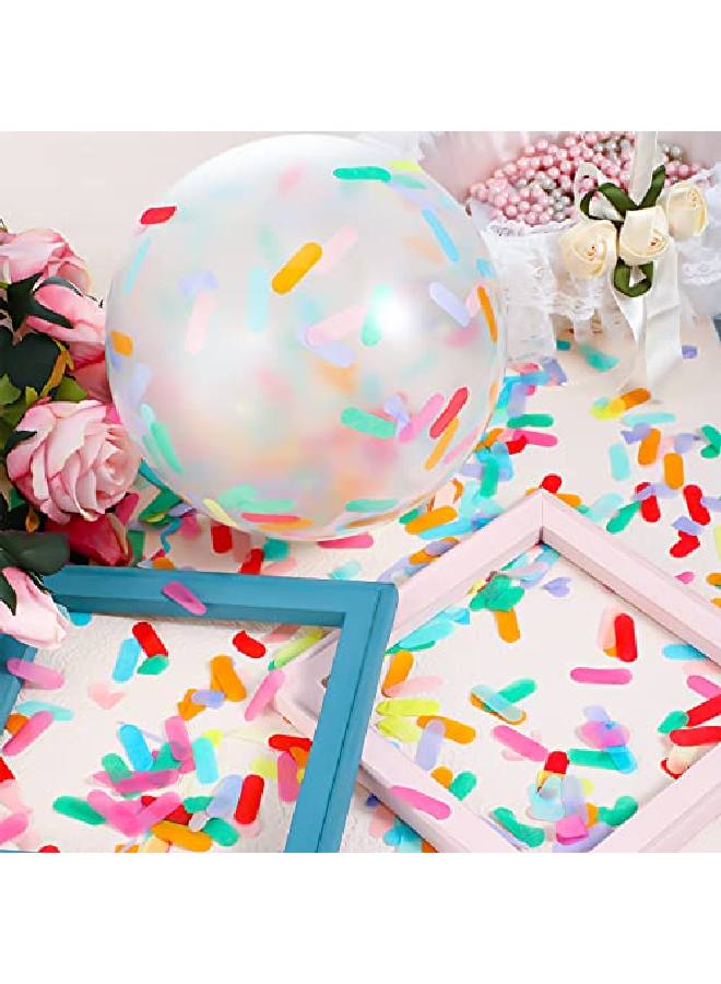 Tissue Sprinkle Confetti Dount Baby Shower Table Confetti Colorful Rainbow Sprinkle Confetti For Ice Cream Theme Party Birthday Baby Shower Party Suppliers Decoration (50G)