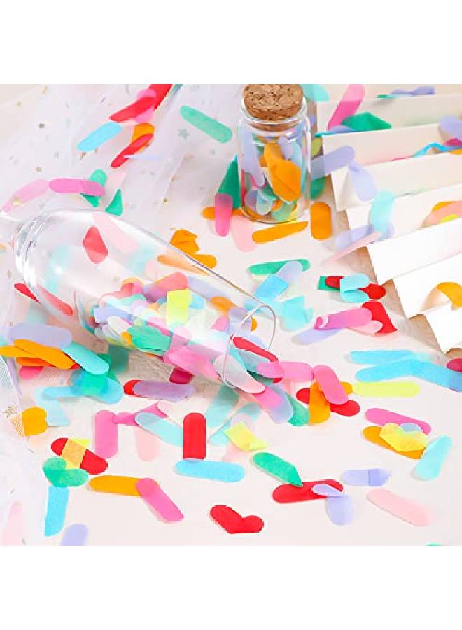 Tissue Sprinkle Confetti Dount Baby Shower Table Confetti Colorful Rainbow Sprinkle Confetti For Ice Cream Theme Party Birthday Baby Shower Party Suppliers Decoration (50G)