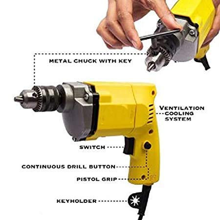MLD APD010A Electric Drill Machine 10Mm with 5 pcs Masonry Drill Bit Set Size 10 mmColorMulti MaterialPlastic - Image 5