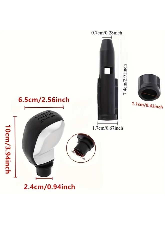 1pc Bright Silvery 5 Speed Gear Shift Knob Compatible With Citroen C2 C3 C4 Saxo Xsara Peugeot 106 206 306 406 107 207 307 407 301 308 408 508 2008 3008 Durable ABS Plastic Adapter Textured Design Enhanced Vehicle Gear Control - Image 2