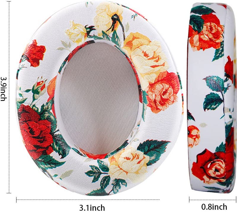 Sodorous Studio 3 Ear Pads Cushions Replacement Earpads for Beats Studio 2 & Studio 3 Wired & Wireless Headphones,Ear Cushions Memory Foam Earpads with Soft Protein Leather Replacement Parts -White Floral - Image 4