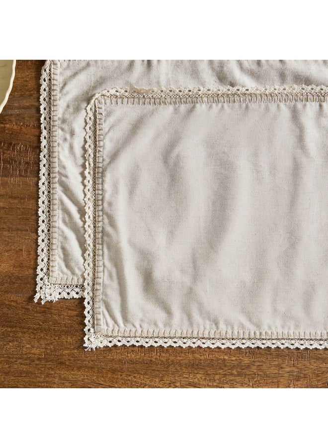 Home Box طقم حواف طاولة دانتيل من ناتوريو 2 قطعة 48 x 33 سم - Image 2