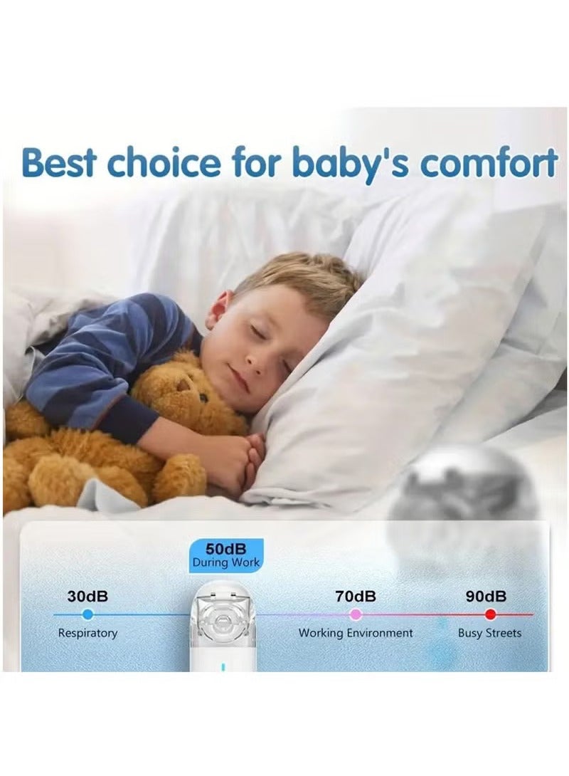 Portable Mesh Nebulizer Handheld Nebulizer for Cough, Portable Personal Cool Mist Steam Inhaler for Sinus Cold,Kids Adults Use - Image 2