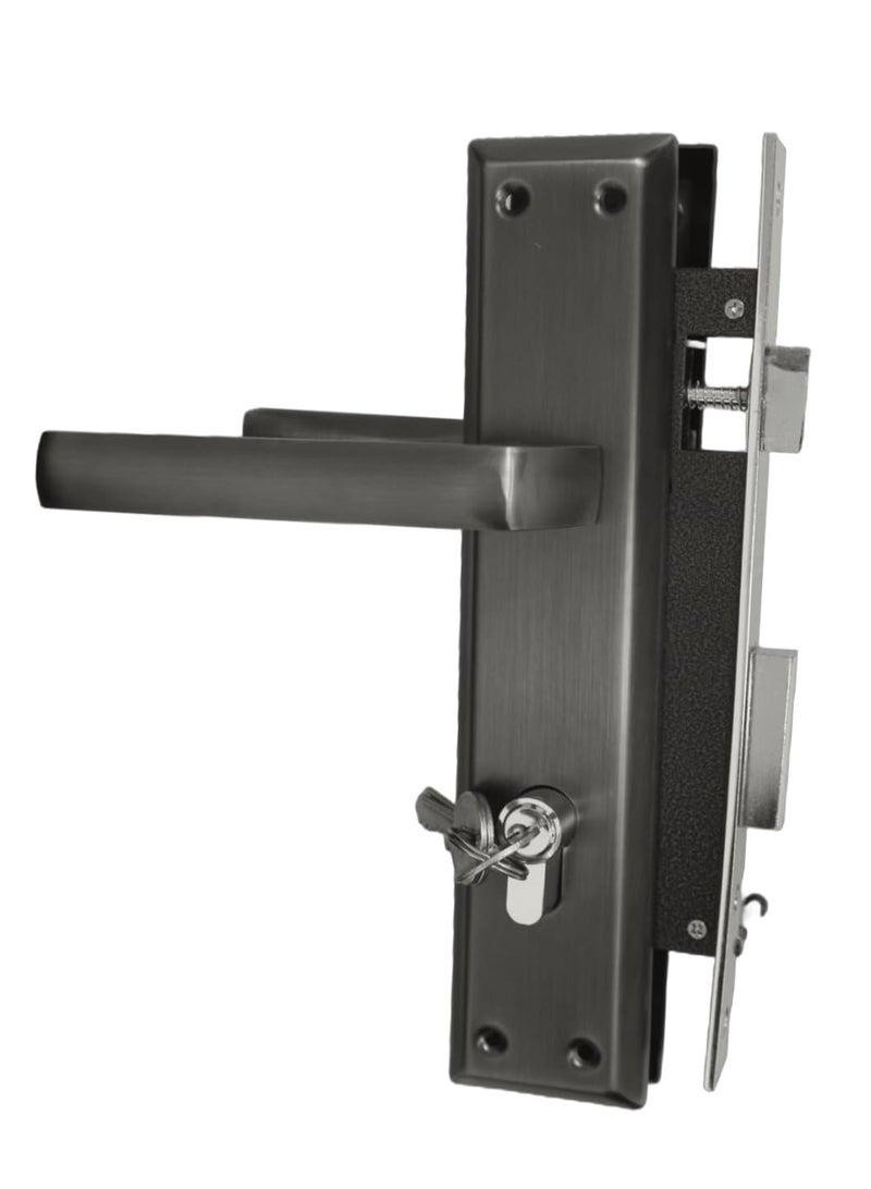ROBUSTLINE Robustline Lever Door Handle with lockbody| Premium Quality | Grey - BY0287 
