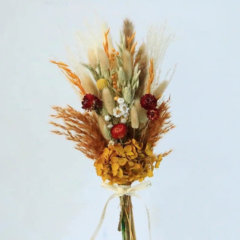 Y&D Handmade Mini Dried Flower Bouquet - Natural Dried Plants for Wedding, Christmas, Thanksgiving, Chinese New Year Decor, Bridal Bouquet - Image 3