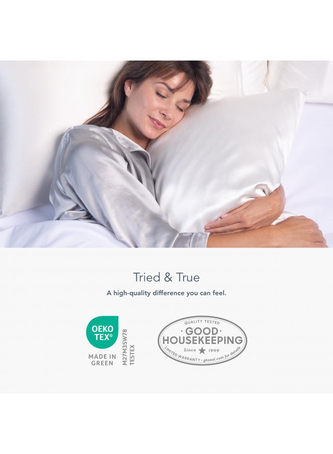 Fishers Finery 19mm 100% Pure Mulberry Silk Pillowcase, Good Housekeeping Quality Tested (White, Q) - Image 4