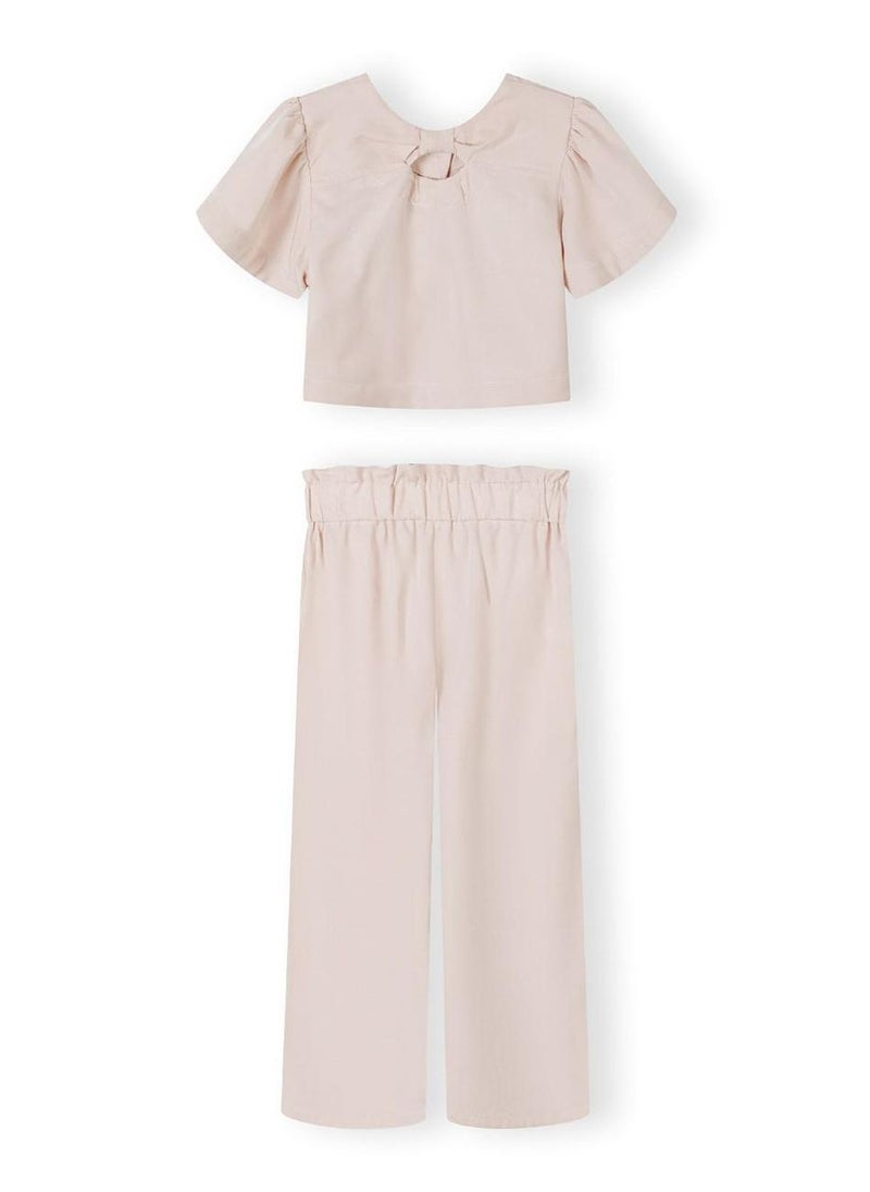 MINOTI Teen Girls Top and Wide-Leg Trousers Set with Buttons - Image 2