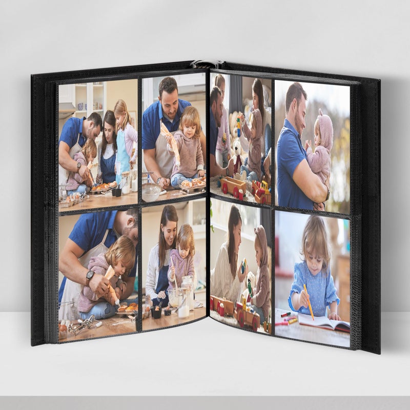 Vienrose Photo Album 400 4?6 Photos Vegan Leather Cover Photo Book Vertical Pockets for 4?6 Large Capacity Picture Album for Family Wedding Baby Anniversary(400 Pockets Dark Blue) - Image 2