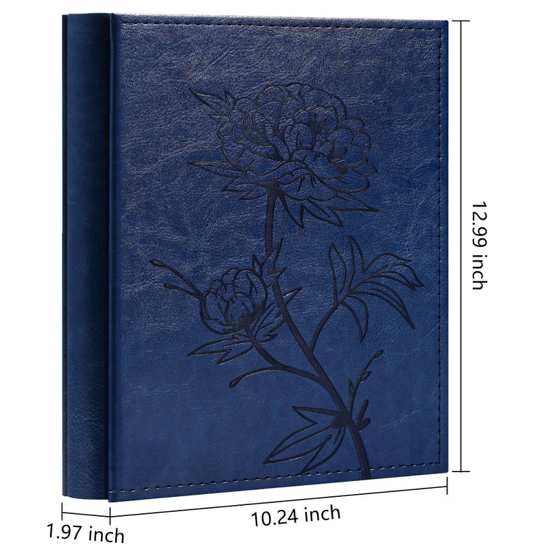 Vienrose Photo Album 400 4?6 Photos Vegan Leather Cover Photo Book Vertical Pockets for 4?6 Large Capacity Picture Album for Family Wedding Baby Anniversary(400 Pockets Dark Blue) - Image 1
