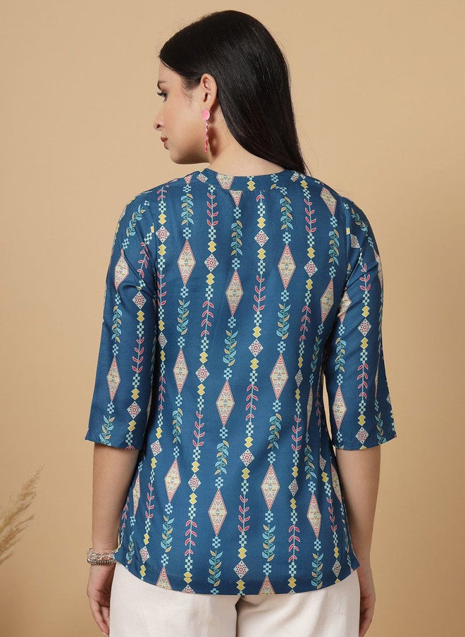 RAASSIO كُرتي مزخرف بنقوش عرقية للنساء - Image 5