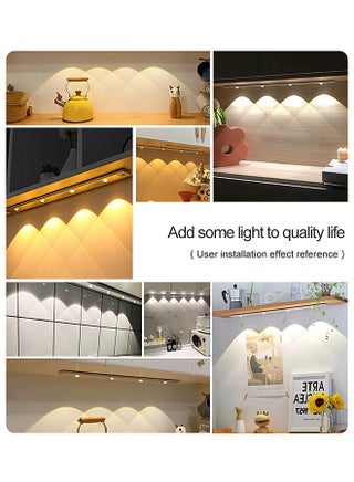 Motion Sensor Light - Aluminum Alloy LED Light - Cordless Under Cabinet Light - White, Warm, Natural Light - Human Body Sensor - Magnetic Installation - Rechargeable Night Light for Kitchen, Staircase, Bedroom, Drawer - view 3