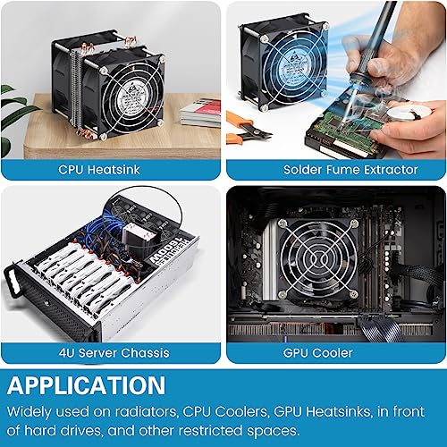 GDSTIME 80mm x 38mm 8038 PWM 4Pin High Speed Dual Ball Bearing DC 12V 80x80x38mm PC Computer Case Cooling Fan - Image 2
