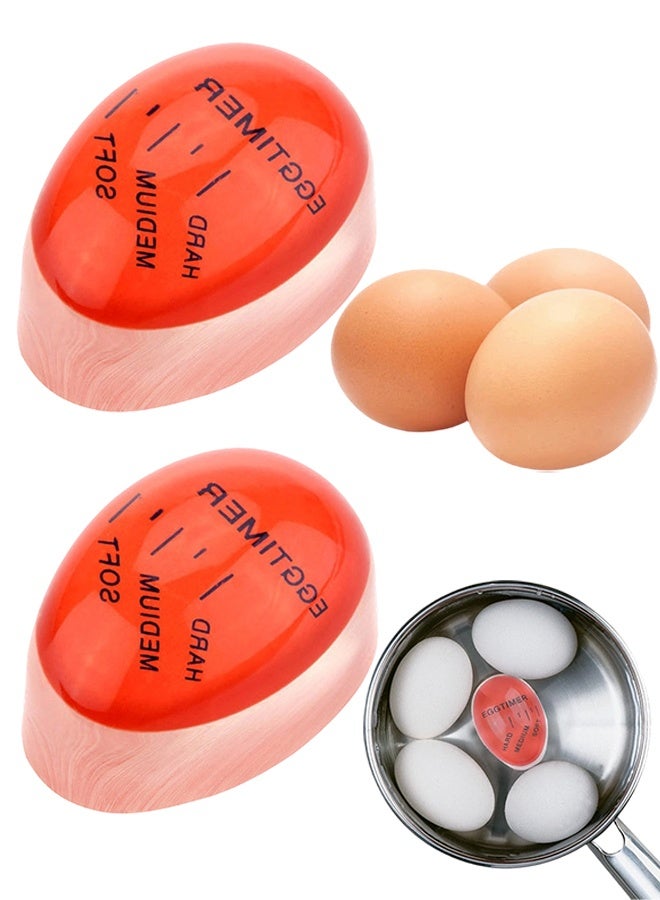 2Pcs Color Changing Boiled Egg Timer, Heat Sensitive Kitchen Cooking Tool with Soft Medium Hard Boiled Eggs Indicator, Safe Durable Design for Home Daily Use & Gift - Image 1