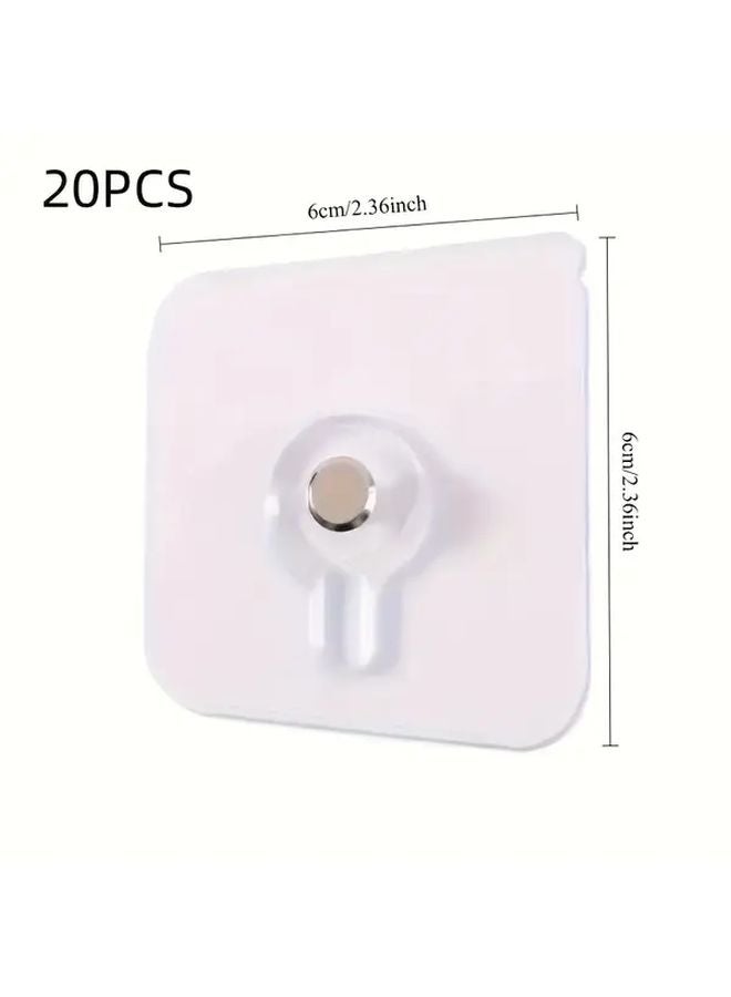 20pcs Acrylic No Drill Wall Nails Strong Adhesive Invisible Hanging For Photos - Image 1