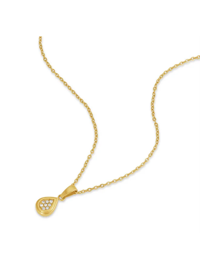 POLICE Dropelle Yellow Gold Plated Stainless Steel Pendant Necklace for Women