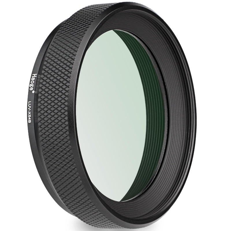 Haoge LUV-X54B Metal Lens Hood with MC UV Protection Multicoated Ultraviolet Lens Filter for Fujifilm X100VI Fuji X100V Camera Black - Image 1
