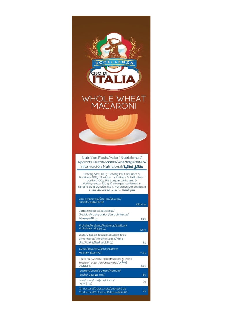 Cibo Di Italia Macaroni  Whole Wheat  Pasta 500g - Image 2