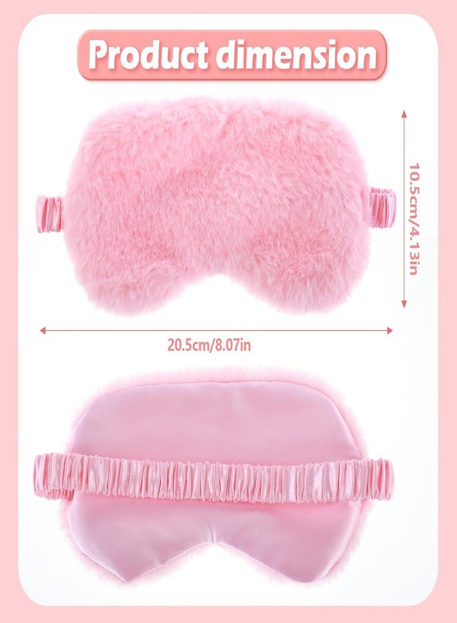 oruola قناع نوم للأطفال من أورولا، قطعتان، قناع نوم مريح للبنات، قناع نوم للأطفال، قناع نوم مخملي مع غطاء للعينين، ظهر من الساتان، قناع نوم من الفرو الصناعي للأطفال والنساء والرجال، قناع نوم وردي - Image 3