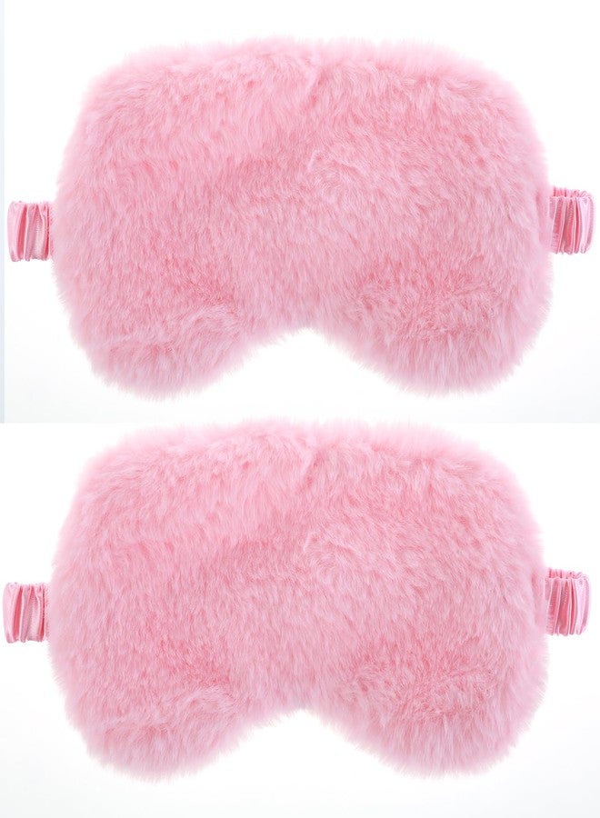 oruola قناع نوم للأطفال من أورولا، قطعتان، قناع نوم مريح للبنات، قناع نوم للأطفال، قناع نوم مخملي مع غطاء للعينين، ظهر من الساتان، قناع نوم من الفرو الصناعي للأطفال والنساء والرجال، قناع نوم وردي - Image 1