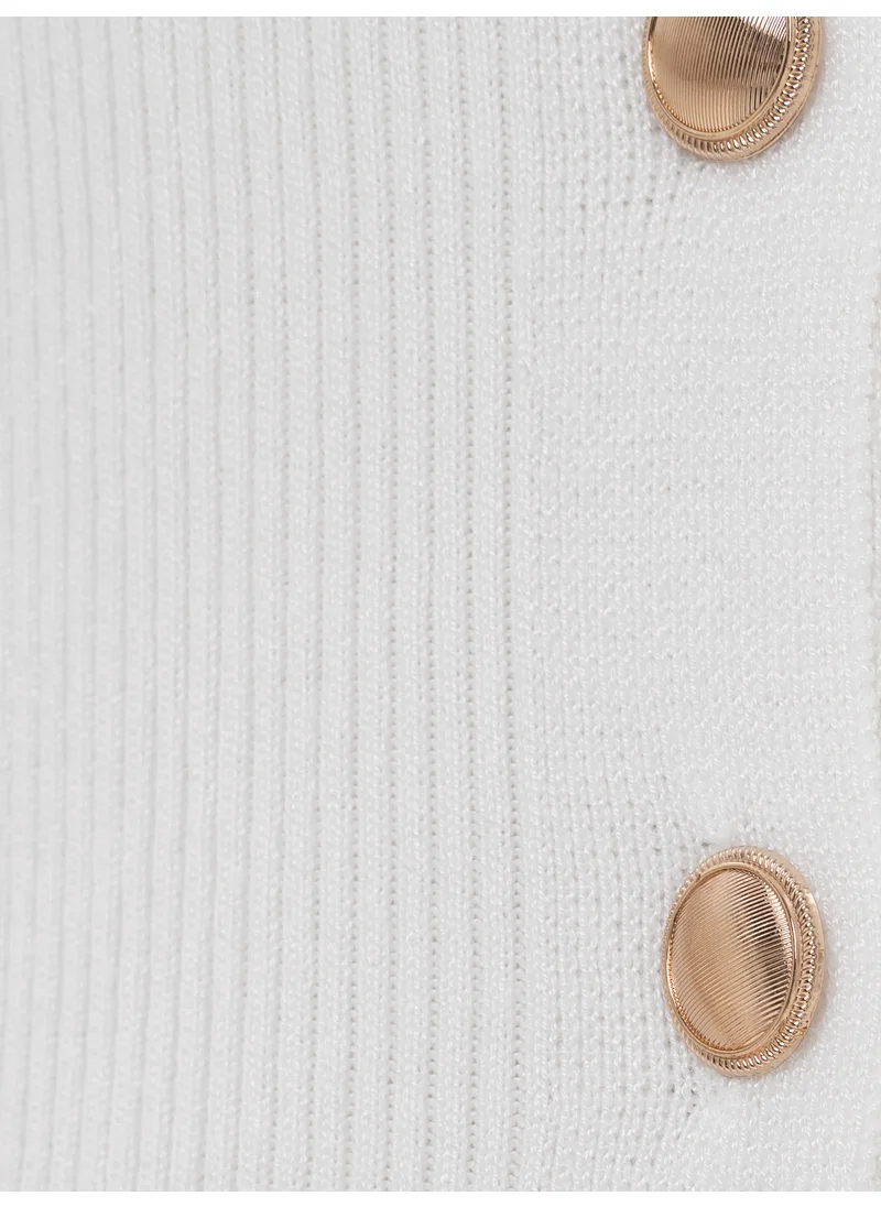ليتشي Knitted midi dress with buttons at the front and matching belt