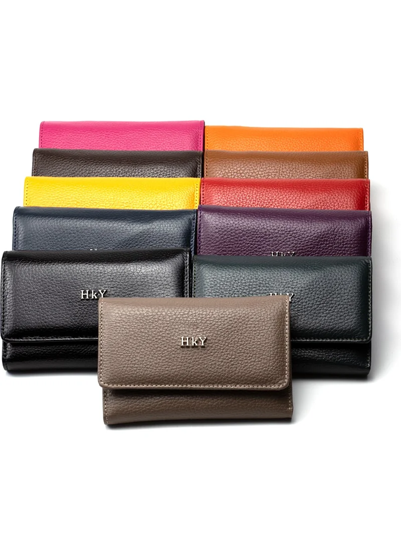 اتش كي واي Medium Size Very Useful Genuine Leather Women's Wallet