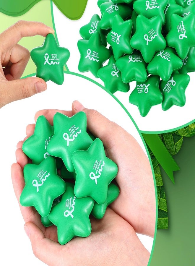 Arrowbash 100 قطعة من عناصر التوعية بالصحة العقلية، كرة صغيرة على شكل نجمة، ألعاب إسفنجية خضراء للتوعية للبالغين، هدايا للصحة العقلية، ألعاب لتخفيف التوتر والقلق، هدايا لجمع التبرعات، دعم العقول - Image 3