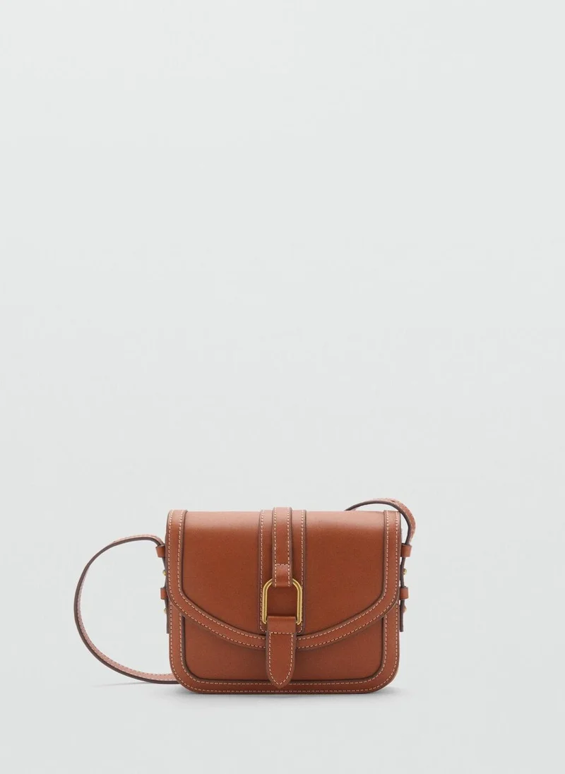 مانجو Leather-Effect Shoulder Bag With Buckle