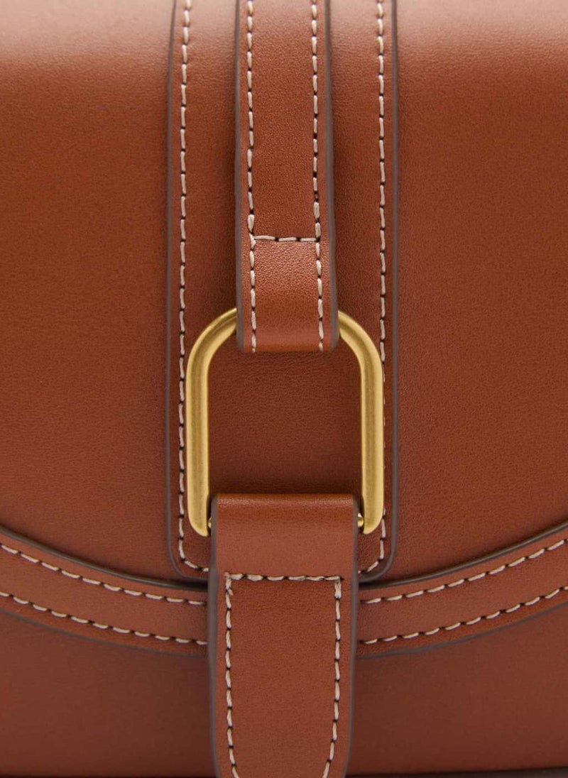 MANGO Leather-Effect Shoulder Bag With Buckle - Image 4