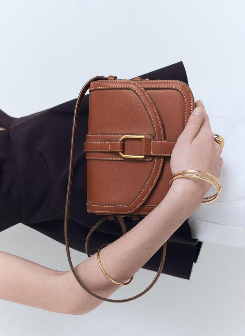 MANGO Leather-Effect Shoulder Bag With Buckle - Image 5