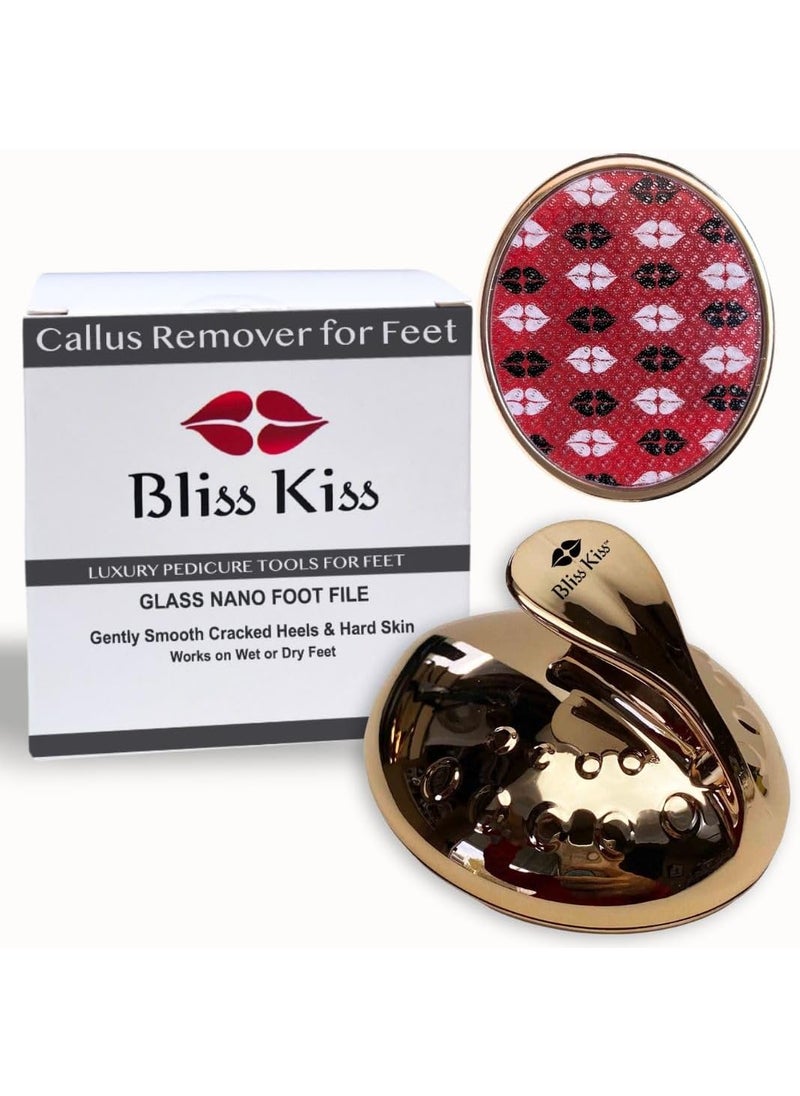 Bliss Kiss Bliss Kiss Callus Remover for Feet Nano Glass Pumice Stone for Feet Hard Skin Foot File wEasy GripNo Slip Handle Heel Scraper for Cracked Heels Pedicure Tools for Feet Foot Scraper 