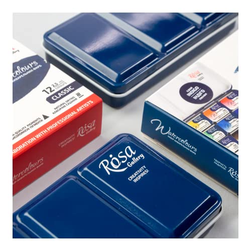 Rosa Gallery Professional Watercolor Paint Set, 12 Water Colors of 2.5 ml, High Lightfastness Paints Kit for Artists, Adult, Lightweight and Portable Metal Case - Image 5