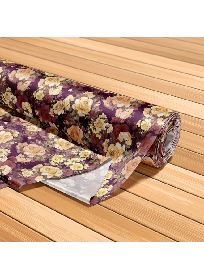 Vellato Al Lail Aramny Silk Fabric By The Yard Yellow Rose Floral Jalabiya Makhweer Dressmaking 58 Inches Width Designer Print - Image 5