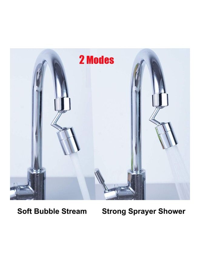 NIBEMINENT Multiple Angle Rotation Faucet Silver - Image 5