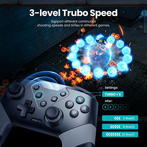 VOYEE Switch Controllers Compatible with Switch 2/Switch/Lite/OLED, Programming Wireless Pro Controller with Motion Control, Vibration, Wake-up, Turbo, Screenshot - Image 4