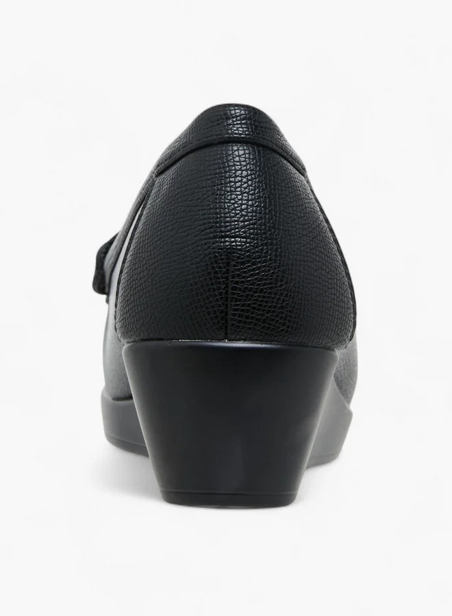 Le Confort Solid Slip-On Loafers with Wedge Heels