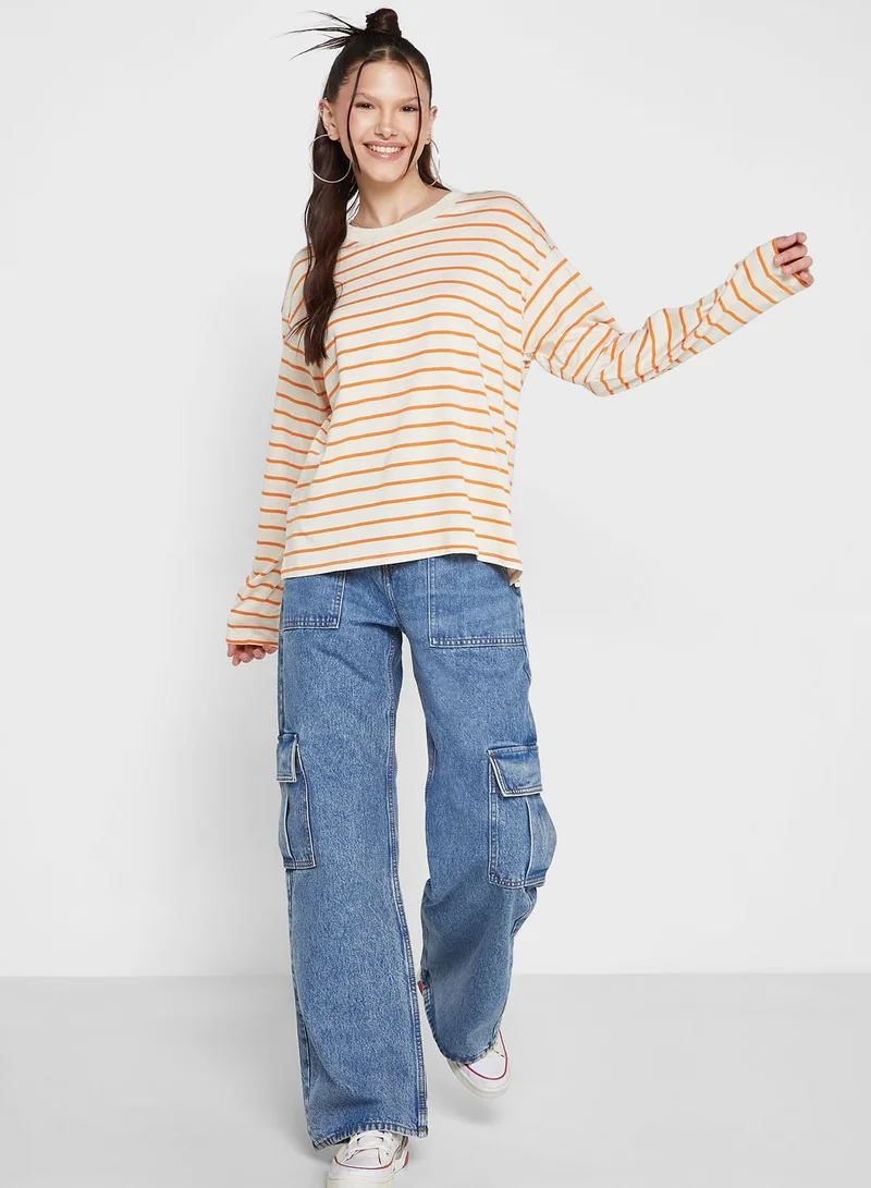 MONKI Striped T-Shirt