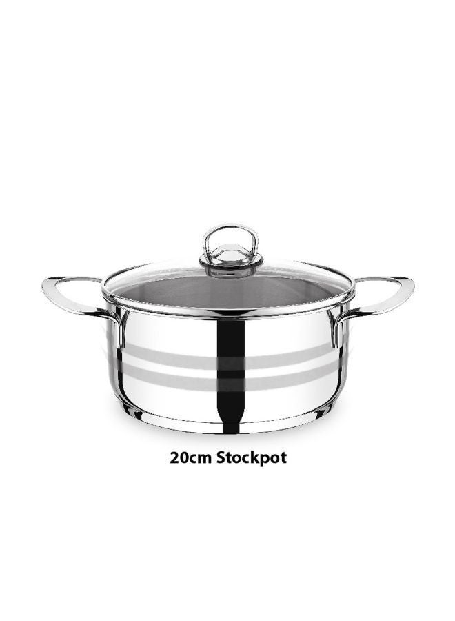 Prestige Stainless Steel 6 Piece Stockpot Set, 20cm/3L, 26cm/8L, 30cm/14L Silver - Image 2