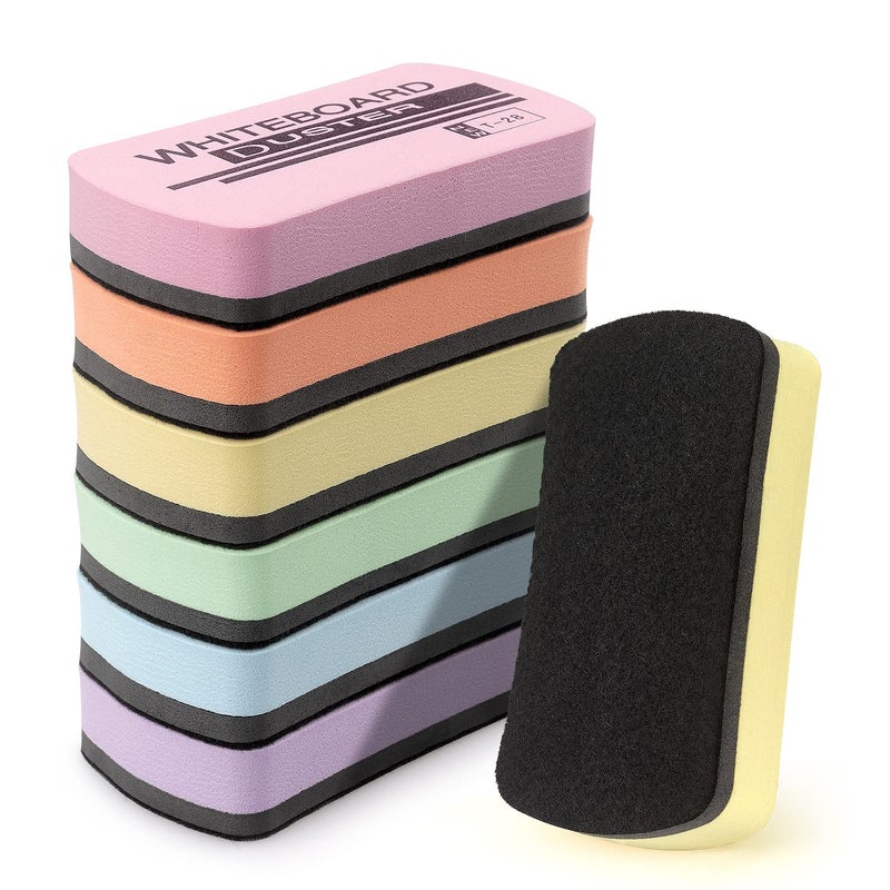 Tamaki 6 Pack Dry Erasers for White Board Magnetic Whiteboard Eraser, Whiteboard Erasers for Kids Classroom, Pastel Color - Image 1