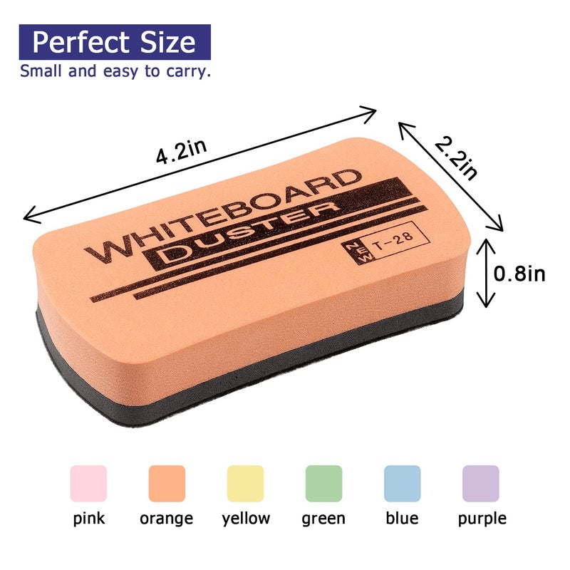 Tamaki 6 Pack Dry Erasers for White Board Magnetic Whiteboard Eraser, Whiteboard Erasers for Kids Classroom, Pastel Color - Image 2