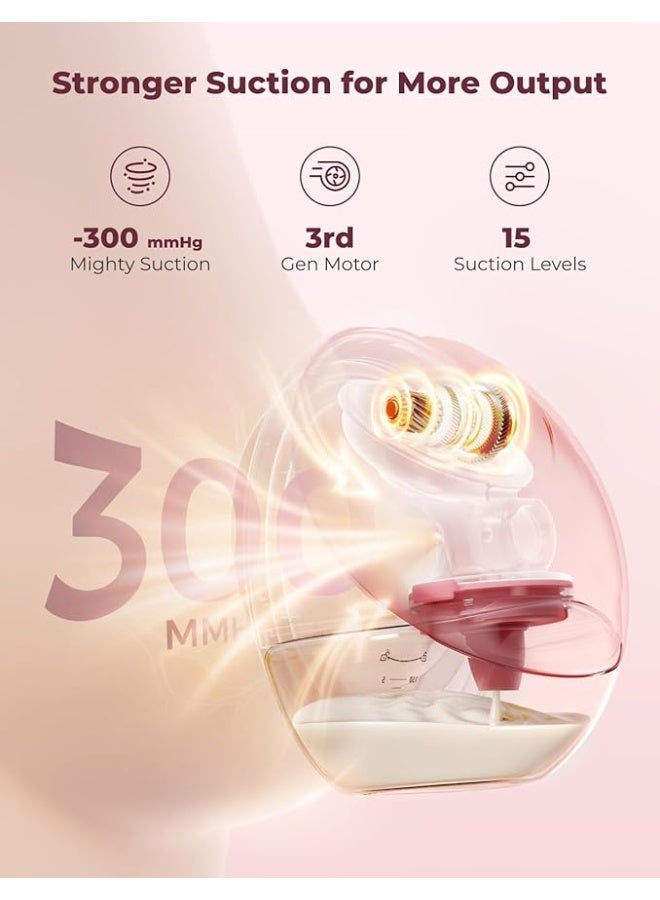 Momcozy Breast Pump Hands Free Upgraded Mobile Flow | M9, App Discreet Control with Personalized Multi-Modes & 15 Levels, Wearable Breast Pump 24mm, 1 Pack Cozy Red - Image 2