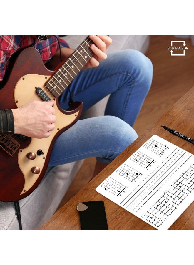 Scribbledo Guitar Practice Dry Erase White Board Lapboard 11 X 14 Inch Durable Portable Double Sided Guitar Strings & Necks Music Whiteboard For Kids Students, Musicians And Home - Image 5